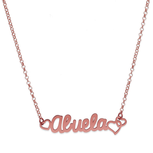 Colgante Love Abuela en Plata de Ley 925 y baño Oro rosa 18k