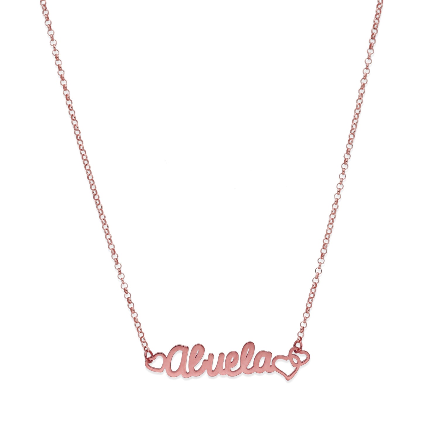 Colgante Love Abuela en Plata de Ley 925 y baño Oro rosa 18k