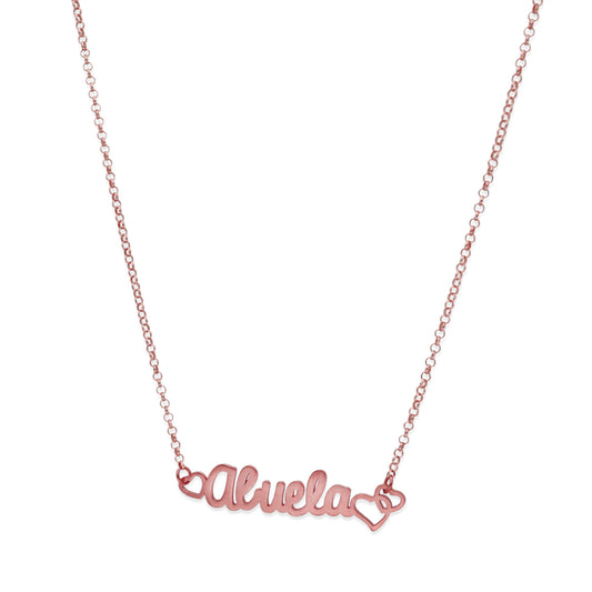 Colgante Love Abuela en Plata de Ley 925 y baño Oro rosa 18k