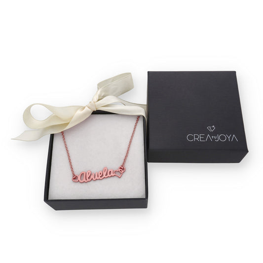 Colgante Love Mamá en Plata de Ley 925 y baño Oro rosa 18k