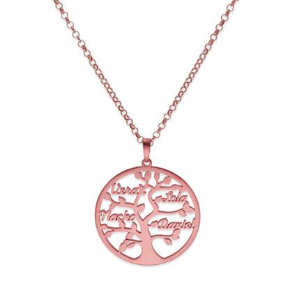 Colgante Árbol de la vida con nombres en Plata de Ley 925
