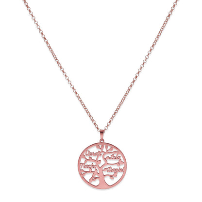 Colgante Árbol de la vida con nombres en Plata de Ley 925