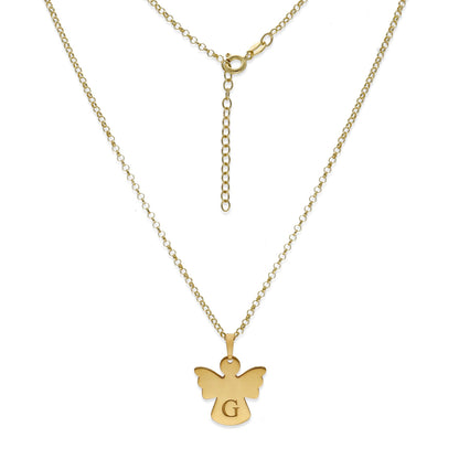 Colgante Ángel Inicial en Plata 925 y Baño Oro 18k
