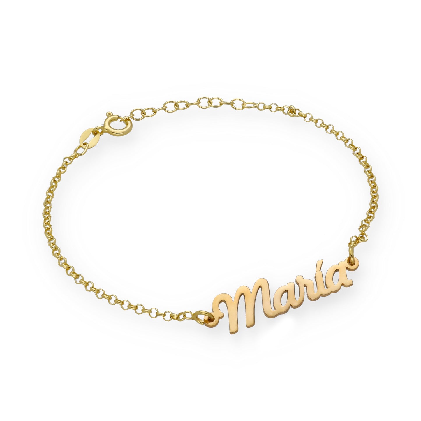 Pulsera Nombre en Plata de Ley 925 y baño Oro 18k