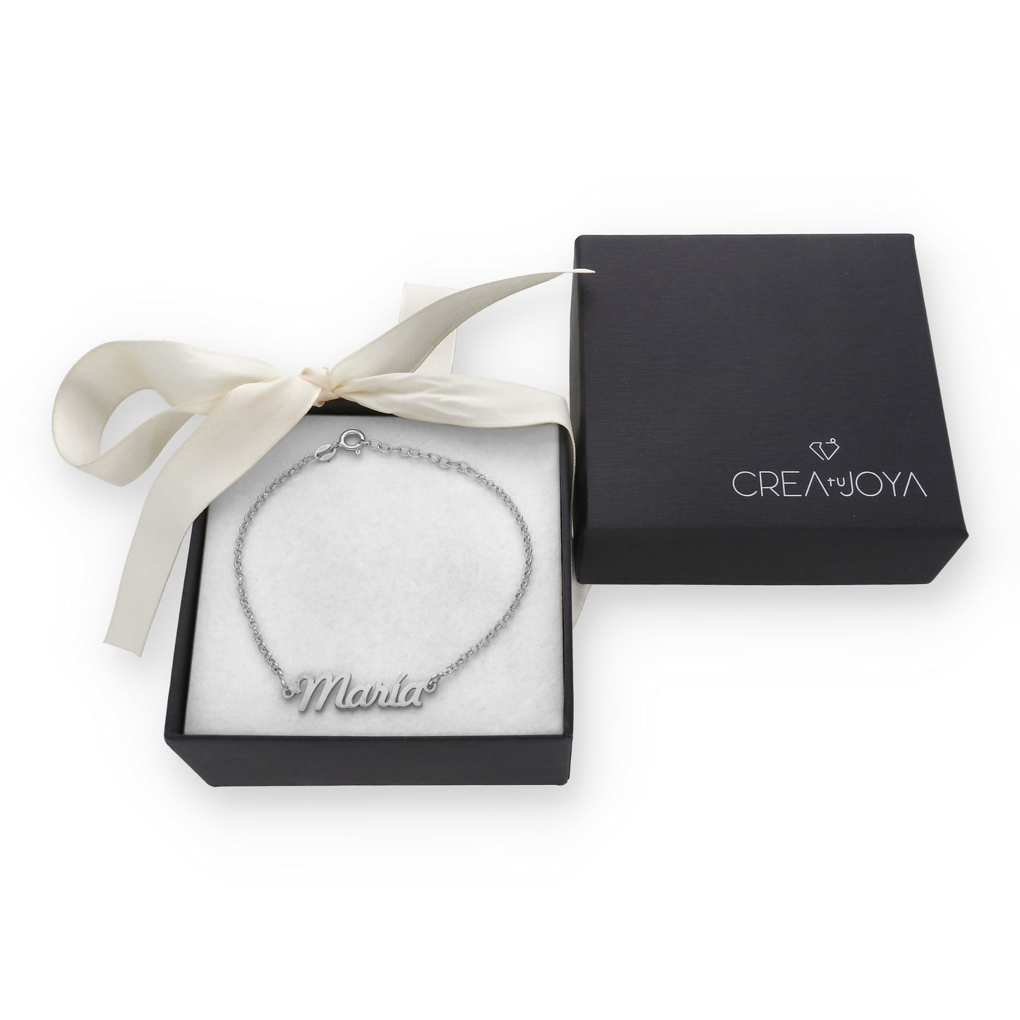 Pulsera Nombre en Plata de Ley 925 y baño Oro rosa 18k.