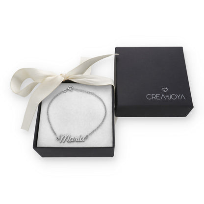 Pulsera Nombre en Plata de Ley 925 y baño Oro rosa 18k.