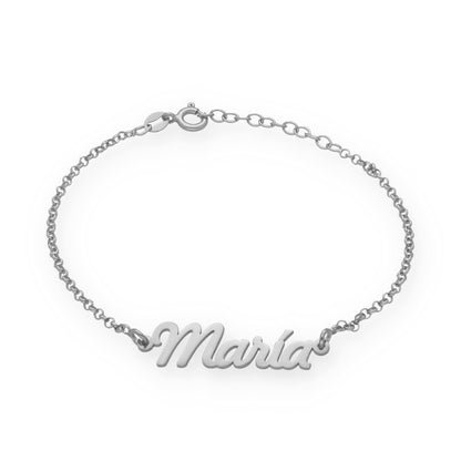 Pulsera Nombre en Plata de Ley 925 y baño Oro rosa 18k.