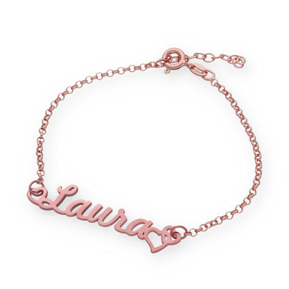 Pulsera Love Nombre en Plata de Ley 925 y baño Oro 18k