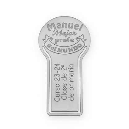 Marcapáginas Fin de curso en Plata de Ley 925 y baño Oro 18k