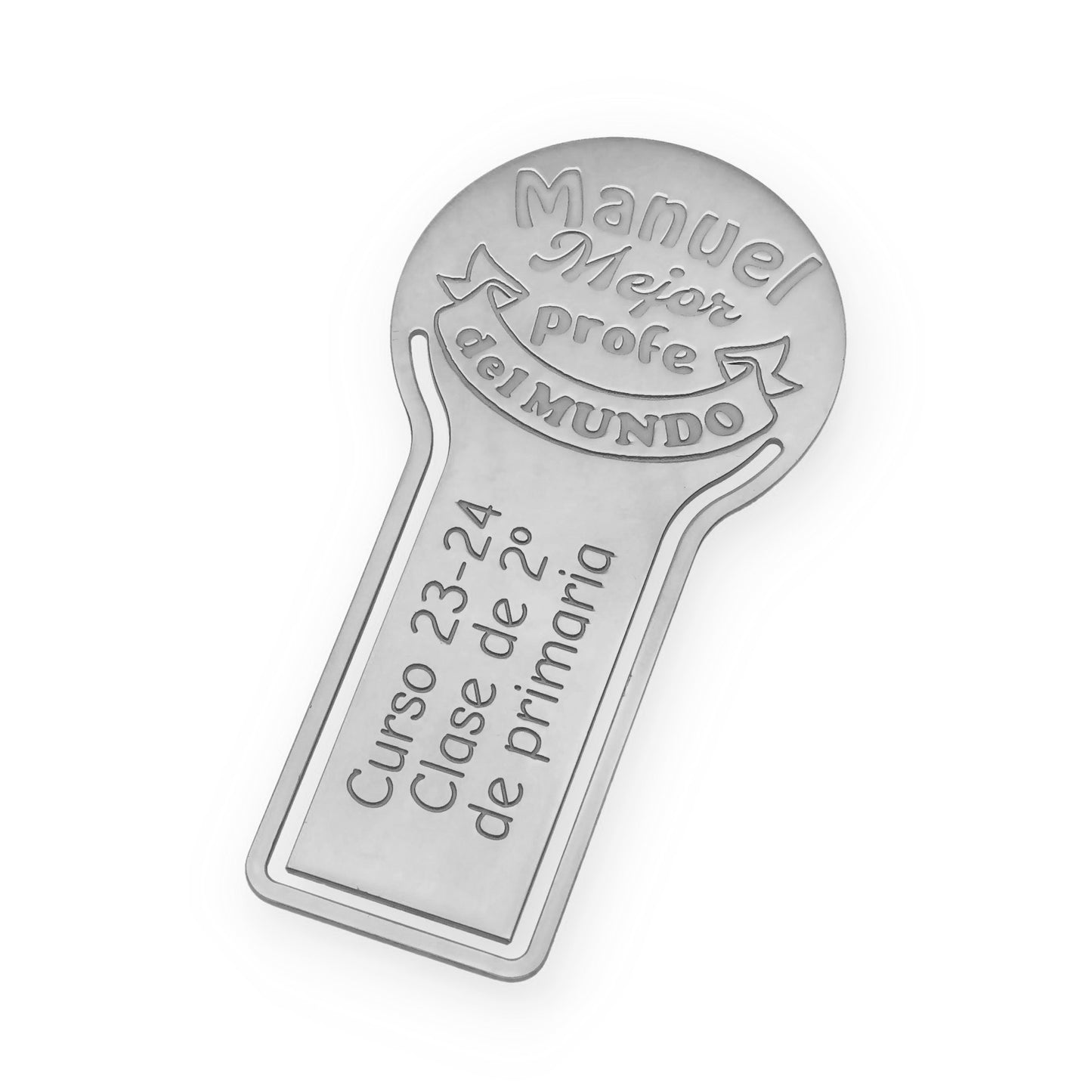 Marcapáginas Fin de curso en Plata de Ley 925 y baño Oro 18k