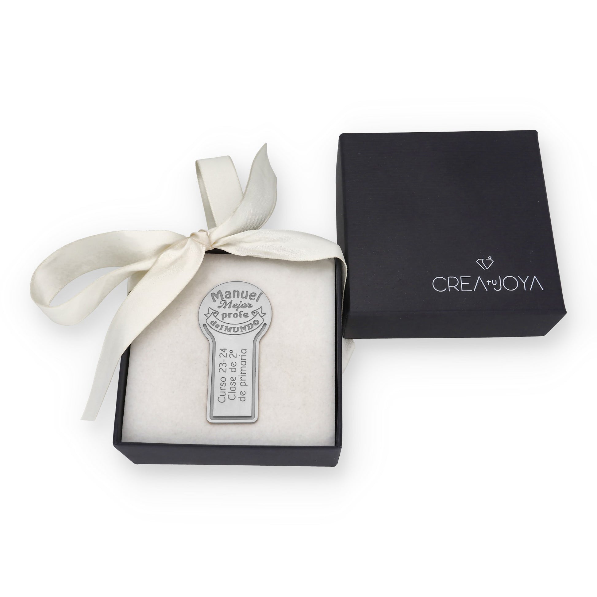 Marcapáginas Fin de curso en Plata de Ley 925 y baño Oro 18k