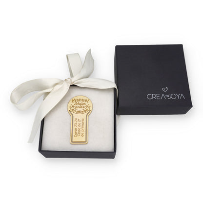 Marcapáginas Fin de curso en Plata de Ley 925 y baño Oro 18k