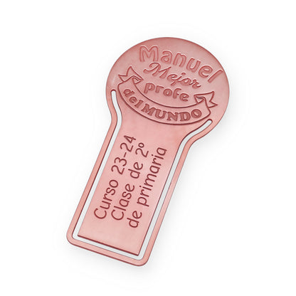 Marcapáginas Fin de curso en Plata de Ley 925 y baño Oro 18k
