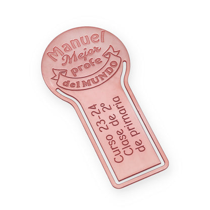 Marcapáginas Fin de curso en Plata de Ley 925 y baño Oro 18k