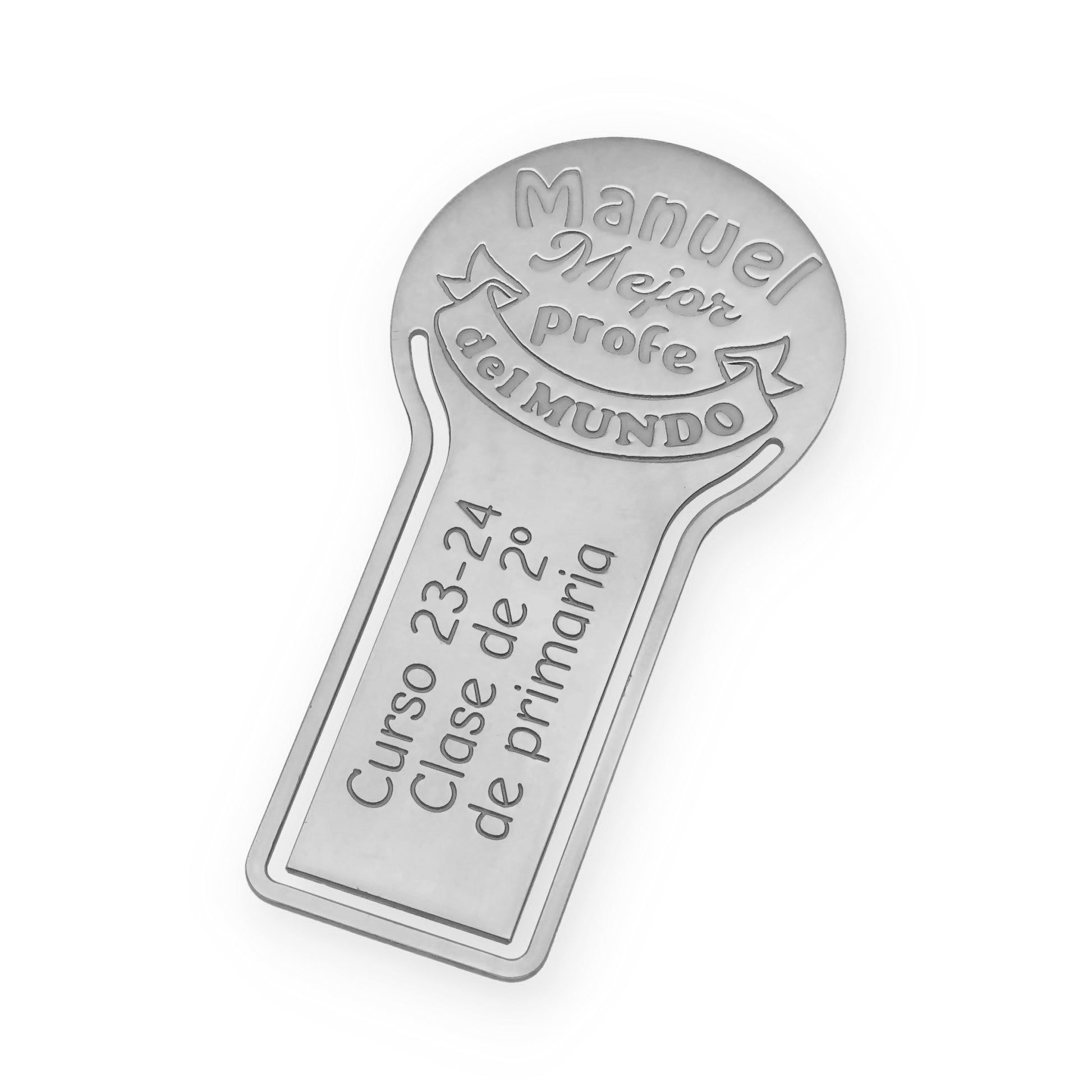 Marcapáginas Fin de curso en Plata de Ley 925 y baño Oro rosa 18k