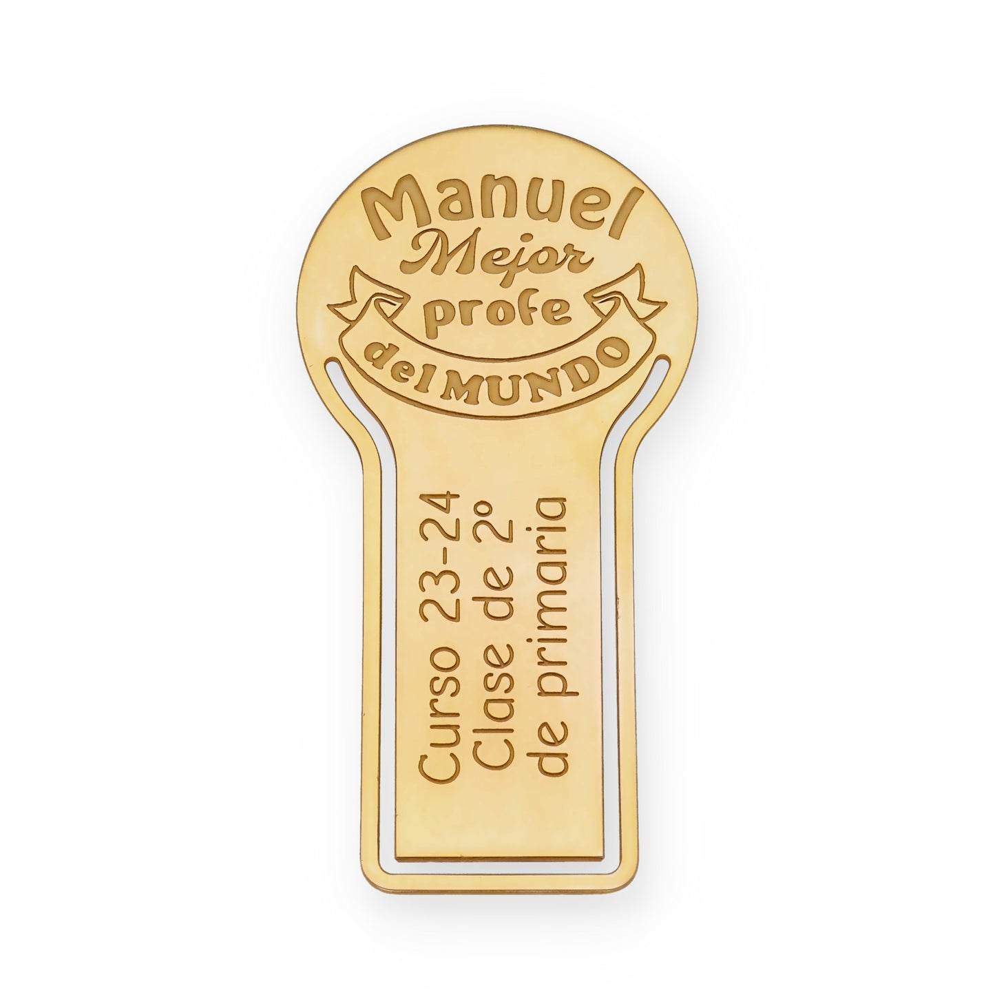 Marcapáginas Fin de curso en Plata de Ley 925 y baño Oro rosa 18k