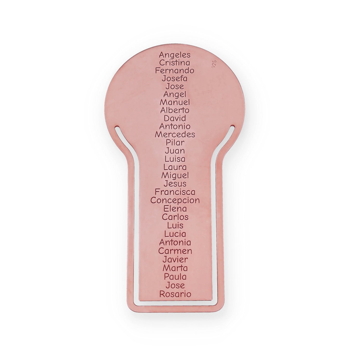 Marcapáginas Fin de curso en Plata de Ley 925 y baño Oro rosa 18k