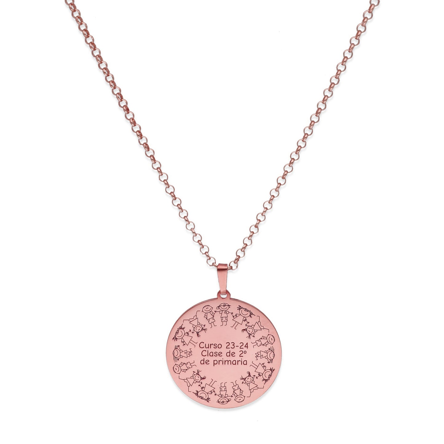 Colgante Fin de curso en Plata de Ley 925 y baño Oro rosa 18k