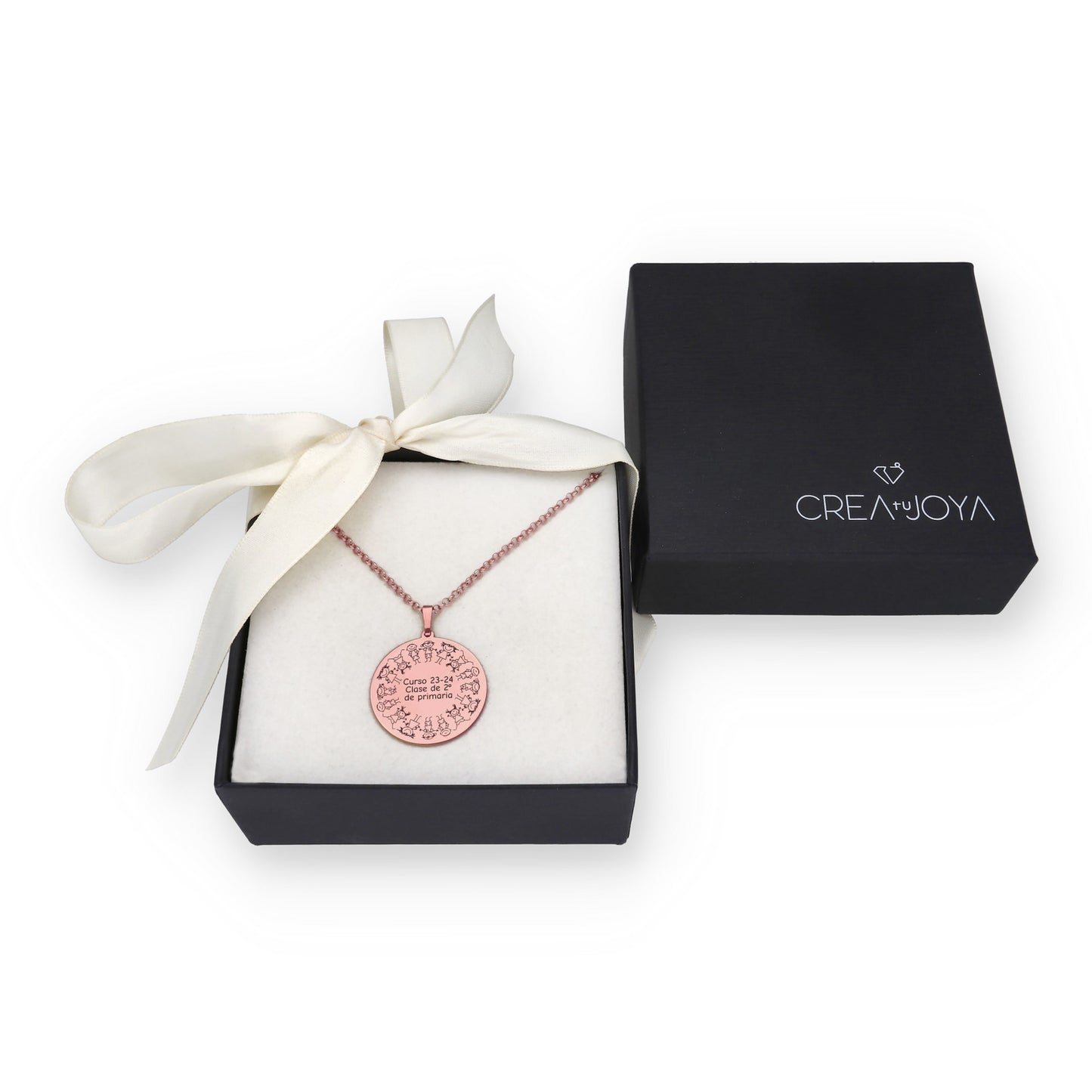 Colgante Fin de curso en Plata de Ley 925 y baño Oro rosa 18k