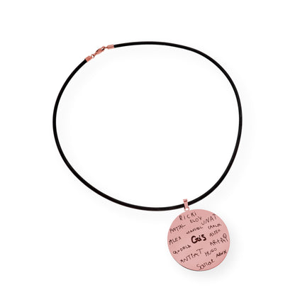 Colgante Redondo con Nombres en Plata 925 y baño Oro rosa 18k