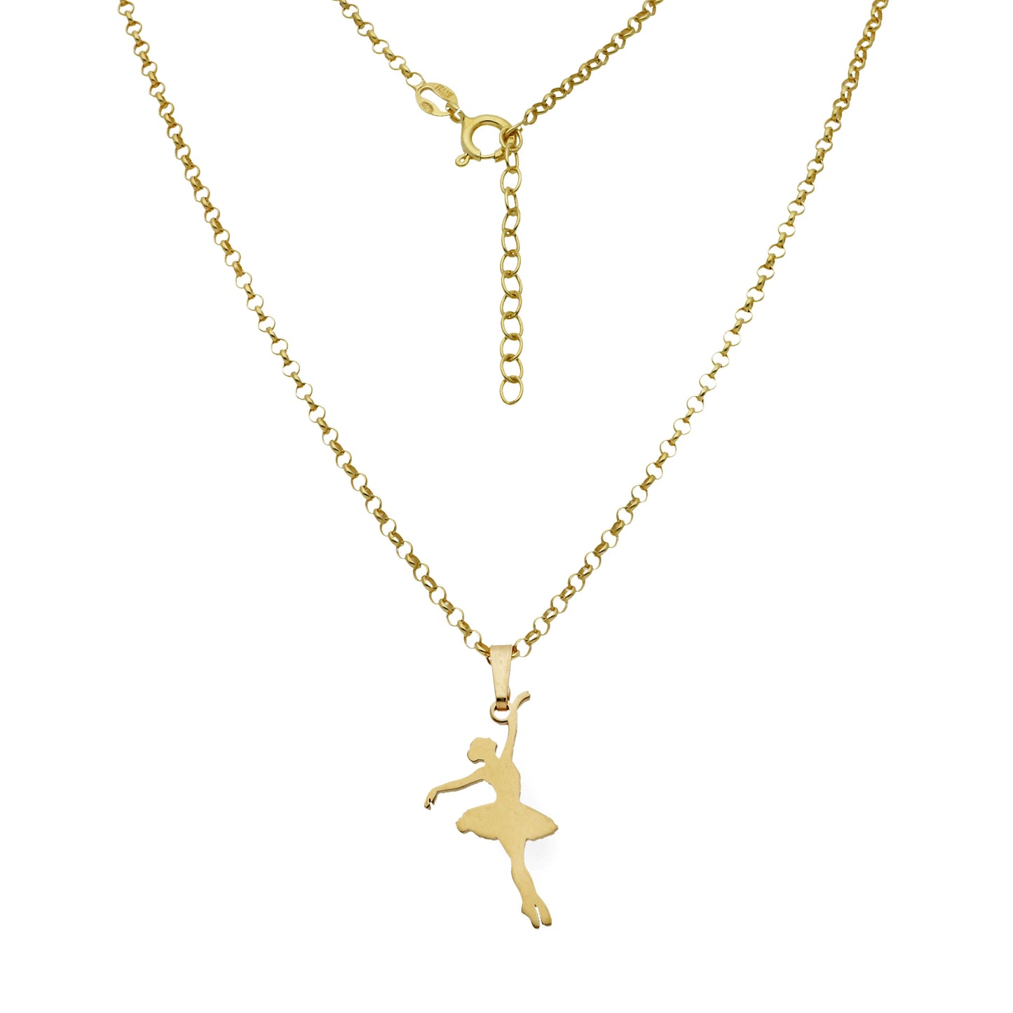 Colgante Bailarina en Plata de Ley 925 y baño Oro 18k