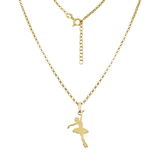 Colgante Bailarina en Plata de Ley 925 y baño Oro 18k