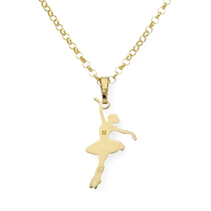 Colgante Bailarina en Plata de Ley 925 y baño Oro 18k