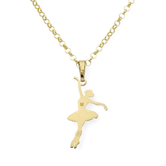 Colgante Bailarina en Plata de Ley 925 y baño Oro 18k