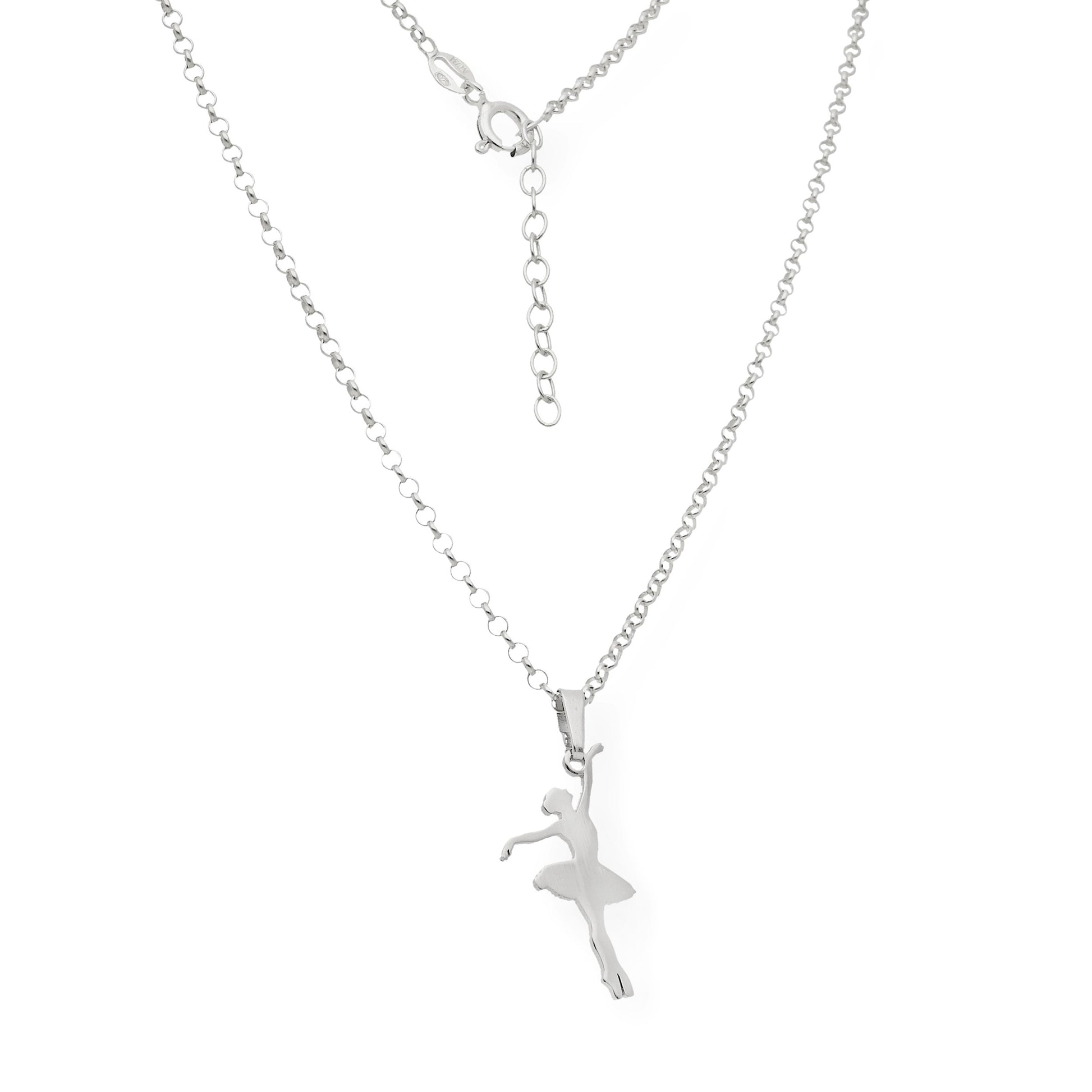 Colgante Bailarina en Plata de Ley 925 y baño Oro rosa 18k