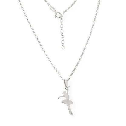 Colgante Bailarina en Plata de Ley 925 y baño Oro rosa 18k