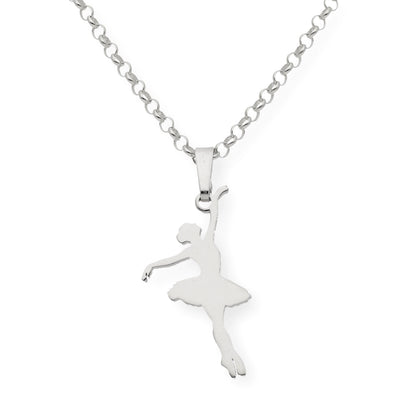 Colgante Bailarina en Plata de Ley 925 y baño Oro rosa 18k