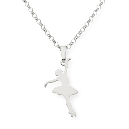 Colgante Bailarina en Plata de Ley 925 y baño Oro rosa 18k