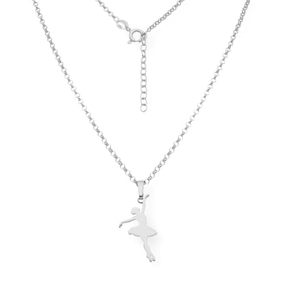 Colgante Bailarina en Plata de Ley 925 y baño Oro rosa 18k