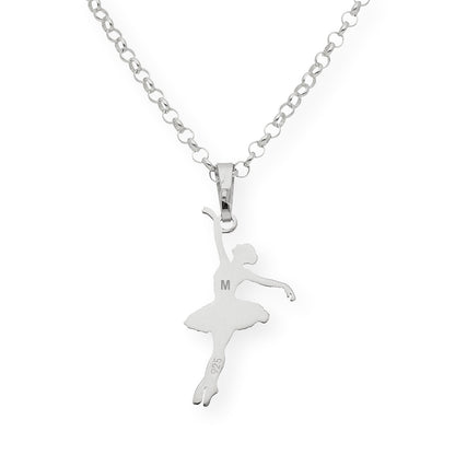Colgante Bailarina en Plata de Ley 925 y baño Oro rosa 18k