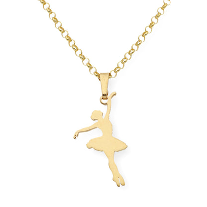 Colgante Bailarina en Plata de Ley 925 y baño Oro rosa 18k