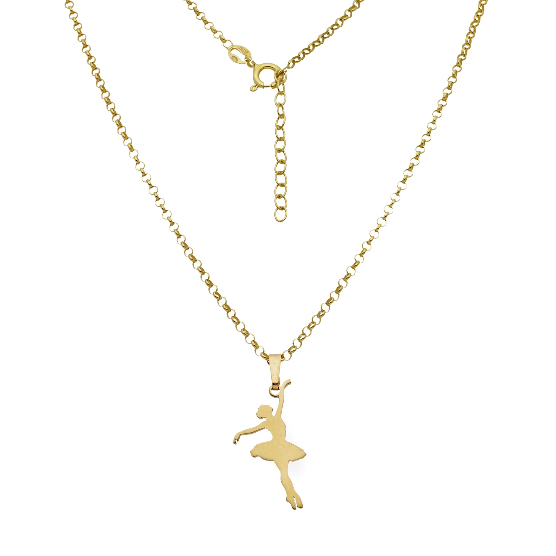 Colgante Bailarina en Plata de Ley 925 y baño Oro rosa 18k
