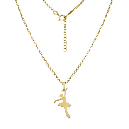 Colgante Bailarina en Plata de Ley 925 y baño Oro rosa 18k