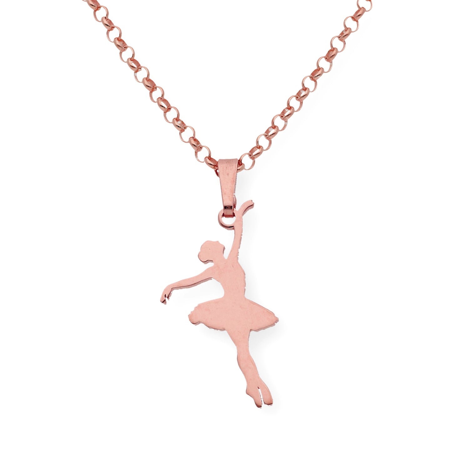 Colgante Bailarina en Plata de Ley 925 y baño Oro rosa 18k