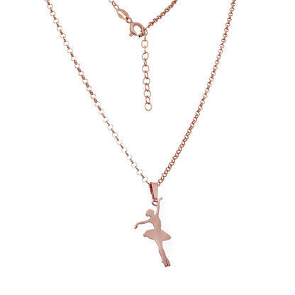 Colgante Bailarina en Plata de Ley 925 y baño Oro rosa 18k