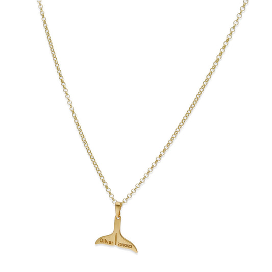 Colgante Aleta en Plata de Ley 925 y baño Oro 18k