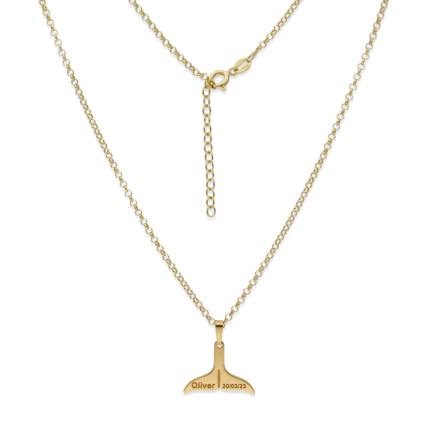 Colgante Aleta en Plata de Ley 925 y baño Oro 18k