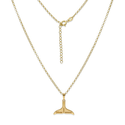 Colgante Aleta en Plata de Ley 925 y baño Oro 18k