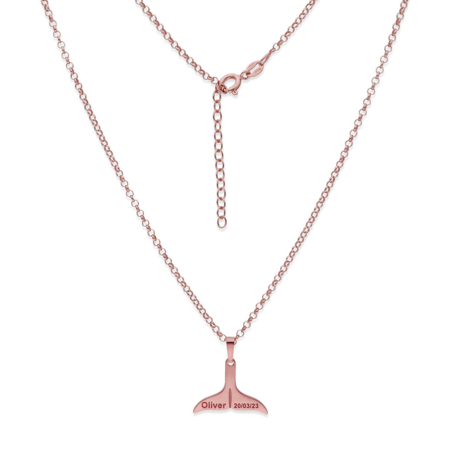 Colgante Aleta en Plata de Ley 925 y baño Oro rosa 18k