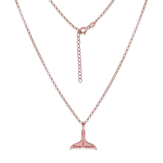 Colgante Aleta en Plata de Ley 925 y baño Oro rosa 18k