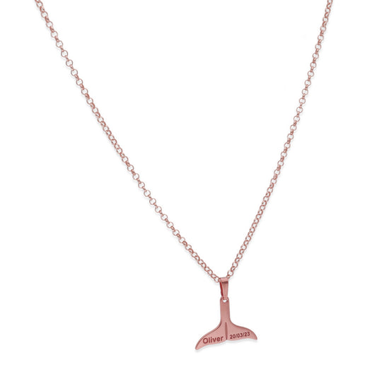Colgante Aleta en Plata de Ley 925 y baño Oro rosa 18k
