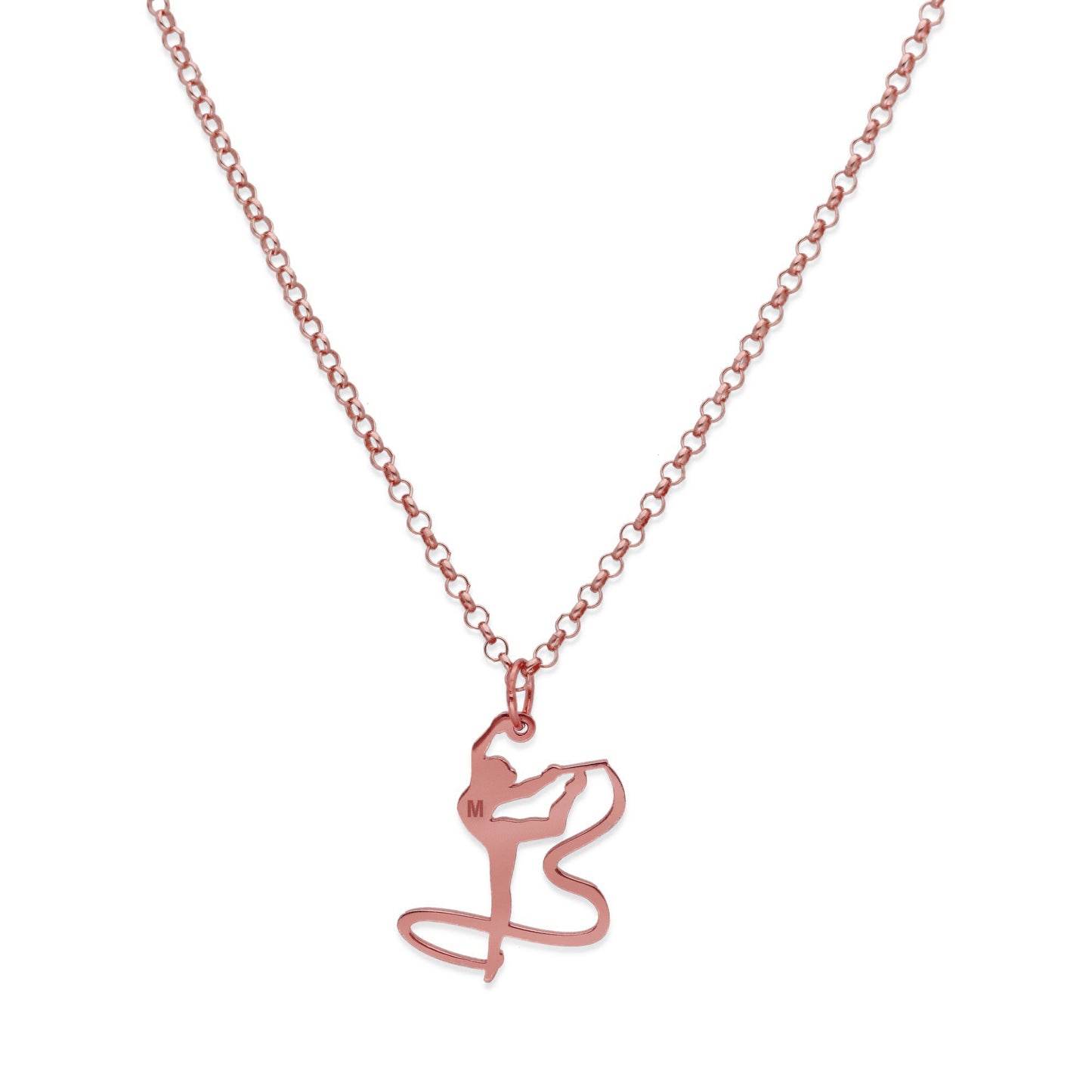 Colgante Gimnasta en Plata de Ley 925 y baño Oro rosa 18k