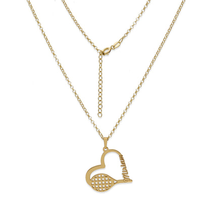 Colgante Tenis Corazón en Plata de Ley 925