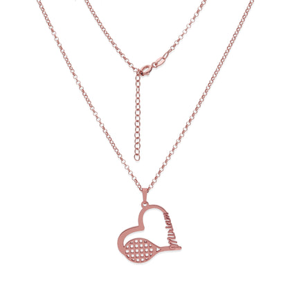 Colgante Tenis Corazón en Plata de Ley 925