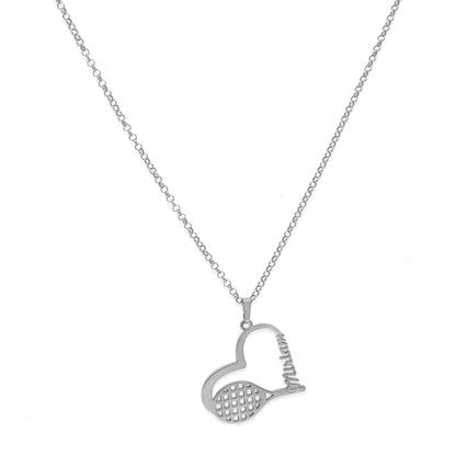 Colgante Tenis Corazón en Plata de Ley 925 y baño Oro 18k