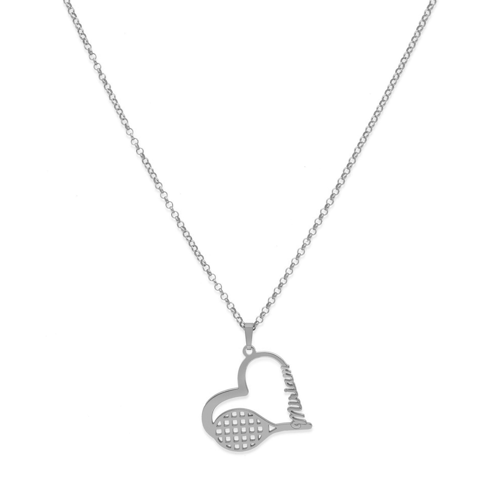 Colgante Tenis Corazón en Plata de Ley 925 y baño Oro 18k